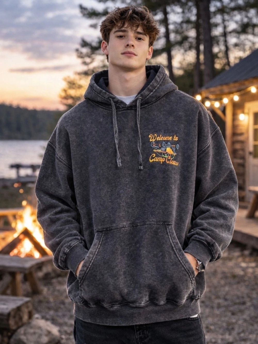 Camp Claw Independent Jon B YouTube Collector Hoodie Large Mineral Washed Black